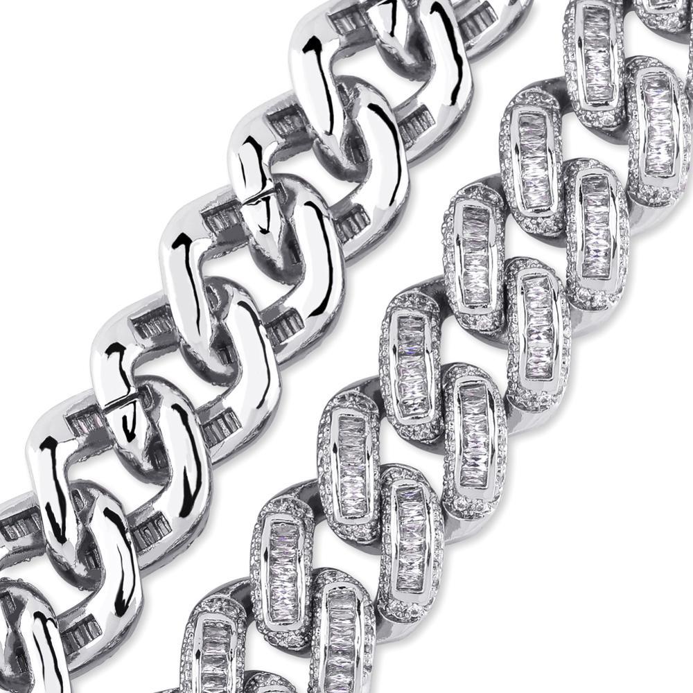 14mm Box Baguette Cuban Link Chain 18K - ICECI