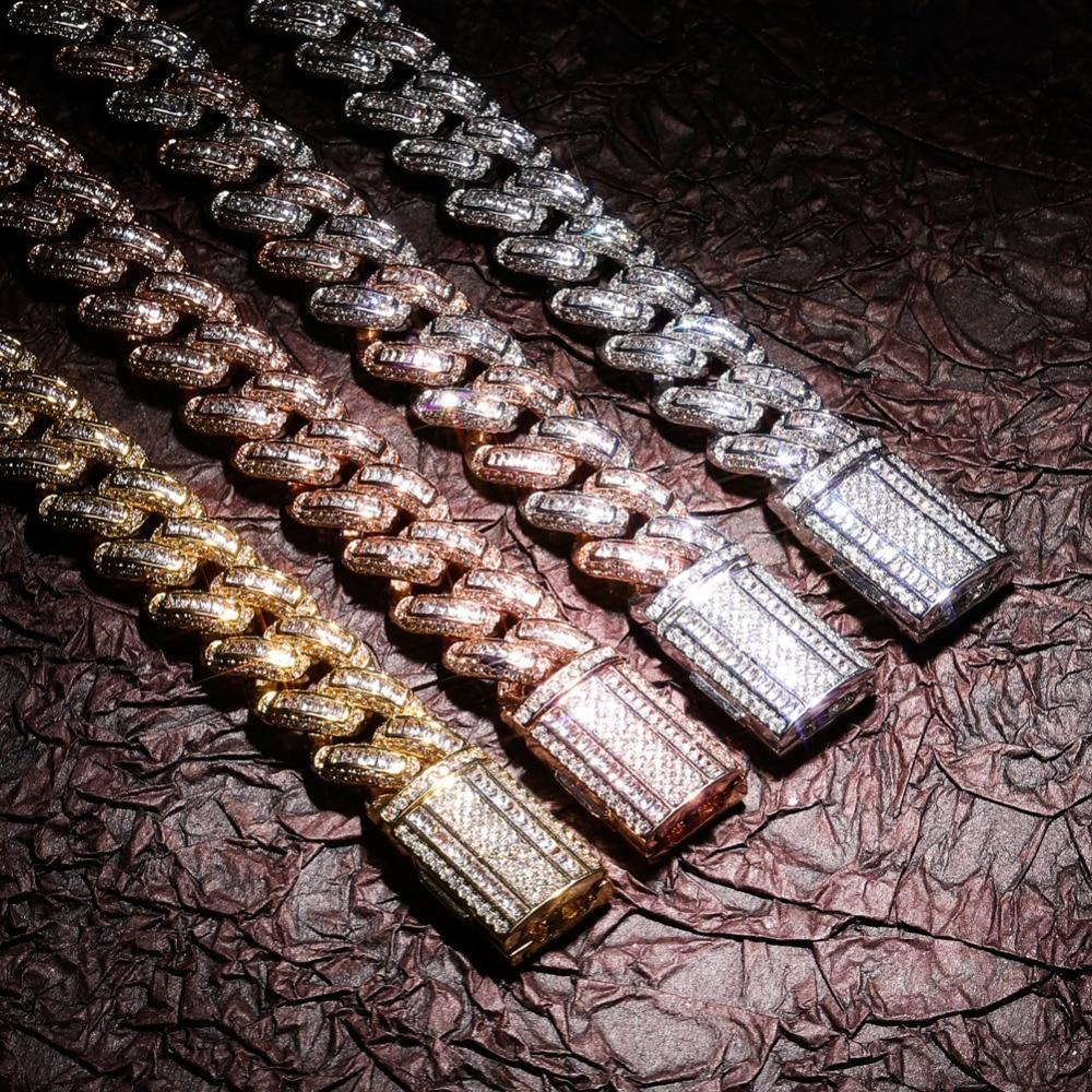 14mm Box Baguette Cuban Link Chain 18K - ICECI