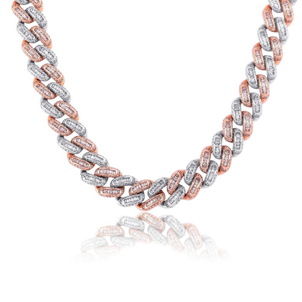 14mm Box Baguette Cuban Link Chain 18K - ICECI