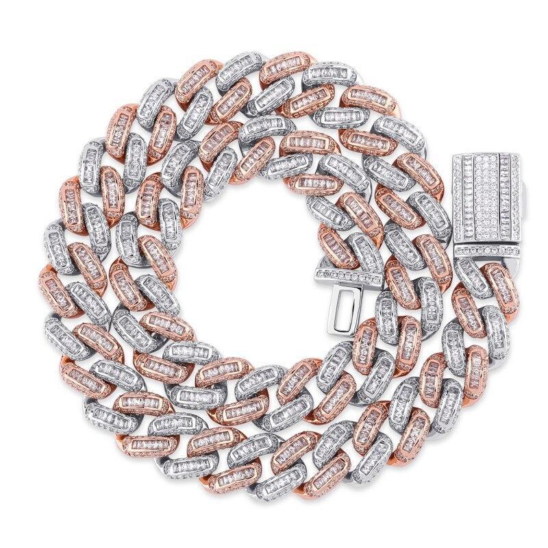 14mm Box Baguette Cuban Link Chain 18K - ICECI