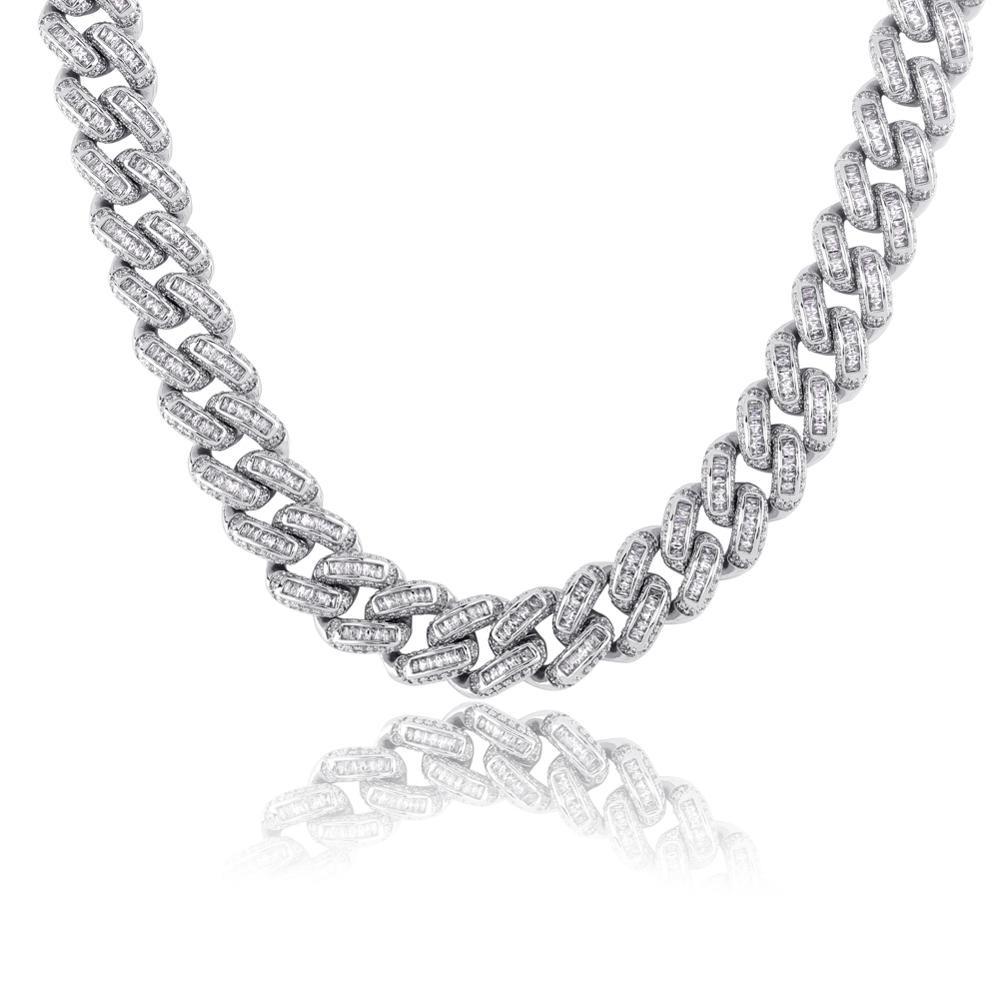 14mm Box Baguette Cuban Link Chain 18K - ICECI