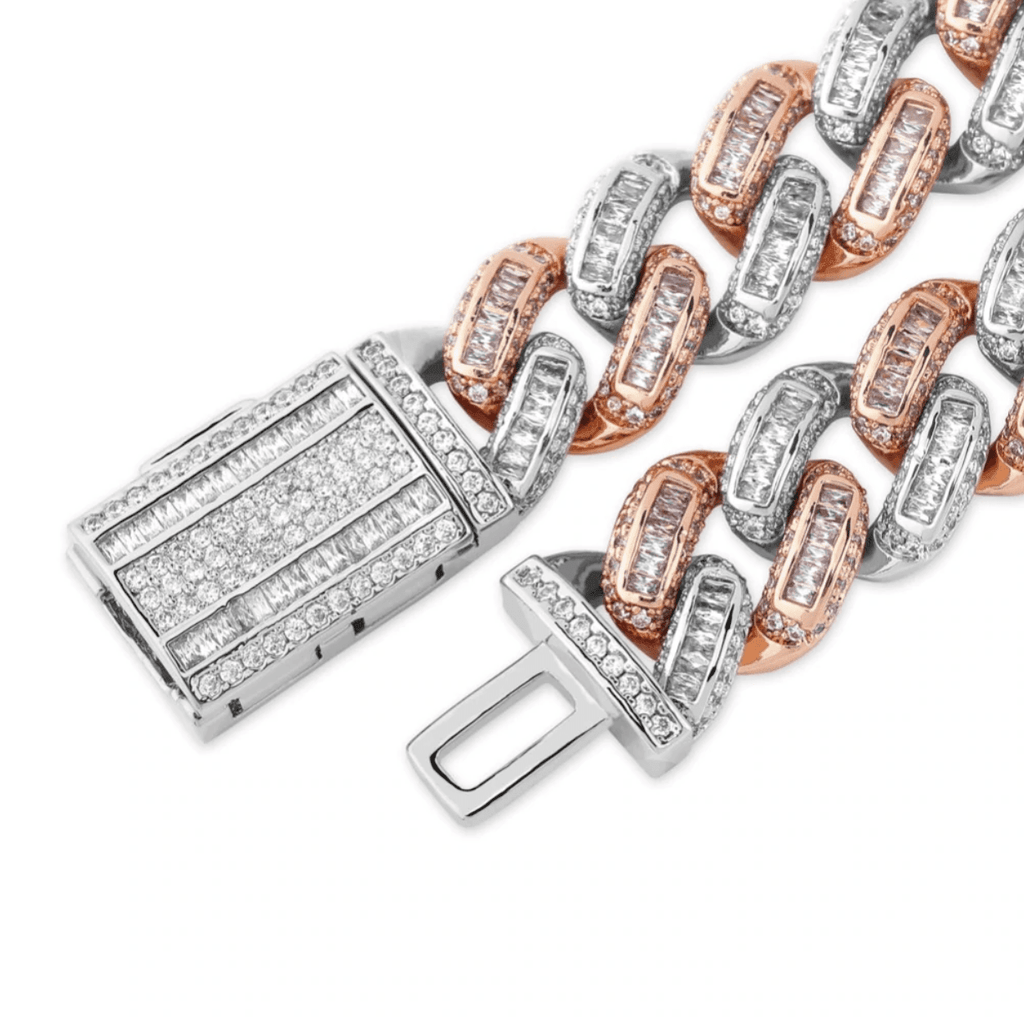 14mm Box Baguette Cuban Link Chain 18K - ICECI