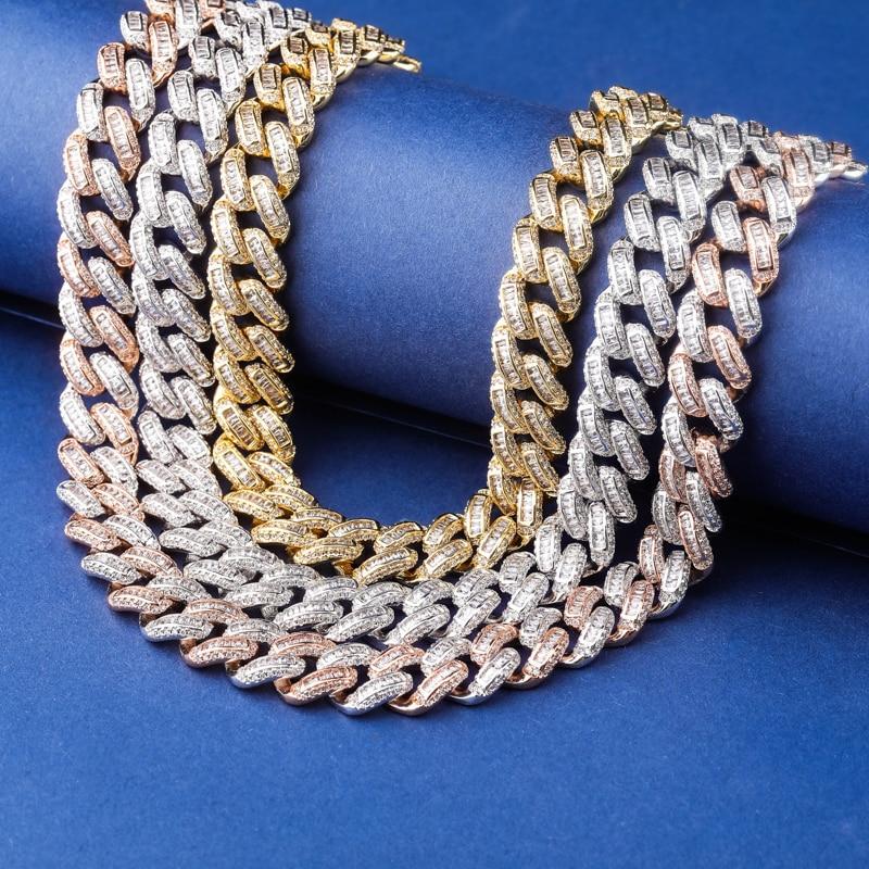 14mm Box Baguette Cuban Link Chain 18K - ICECI