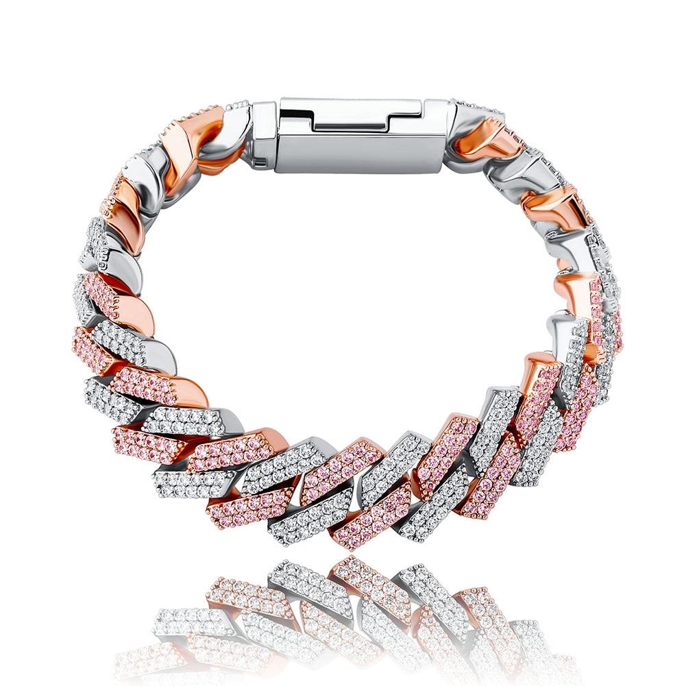 14mm Diamond Prong Link Bracelet 14K - ICECI