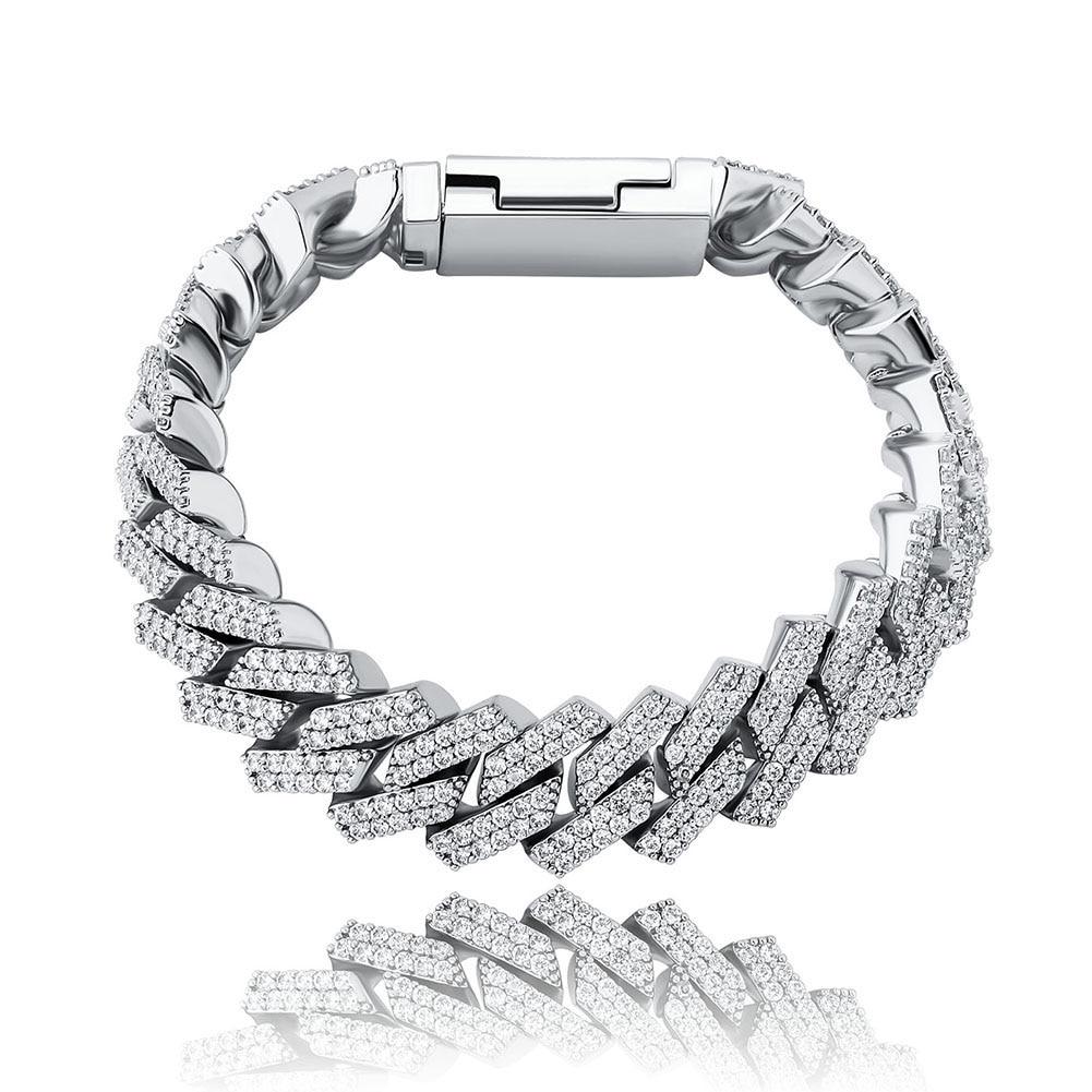 14mm Diamond Prong Link Bracelet 14K - ICECI