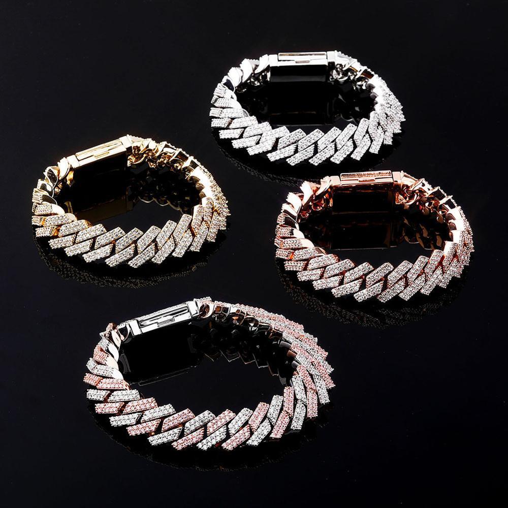 14mm Diamond Prong Link Bracelet 14K - ICECI