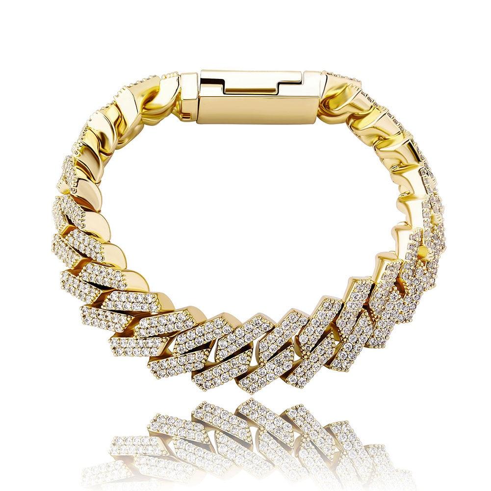 14mm Diamond Prong Link Bracelet 14K - ICECI
