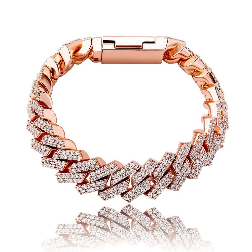 14mm Diamond Prong Link Bracelet 14K - ICECI