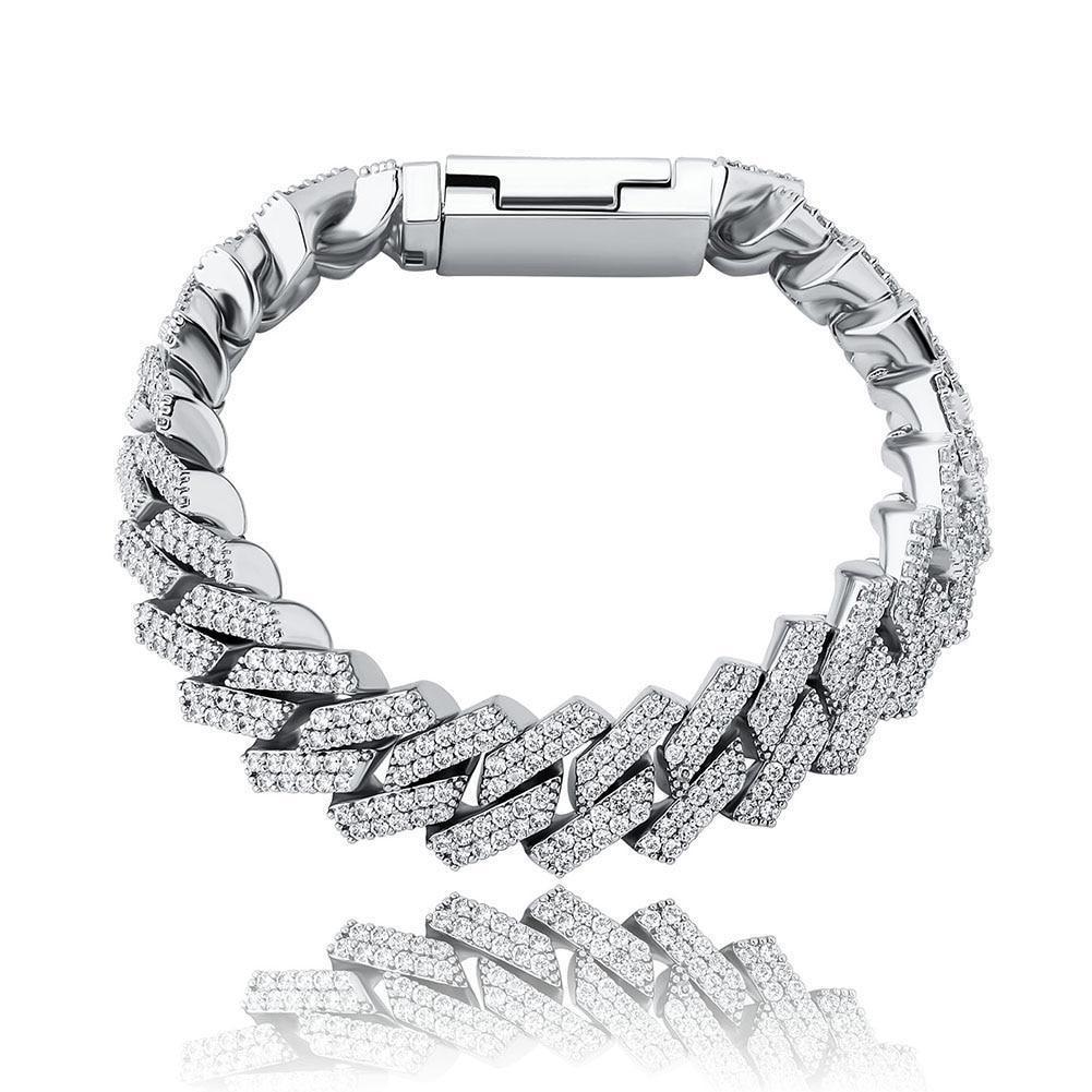 14mm Diamond Prong Link Bracelet 14K - ICECI