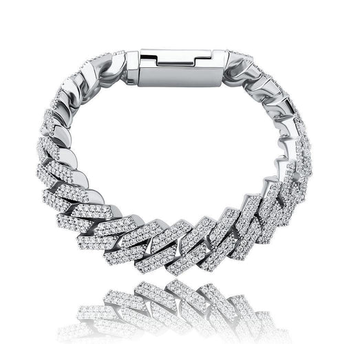 14mm Diamond Prong Link Bracelet 14K - ICECI