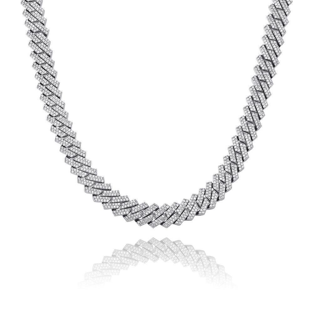 14mm Diamond Prong Link Chain 14K - ICECI