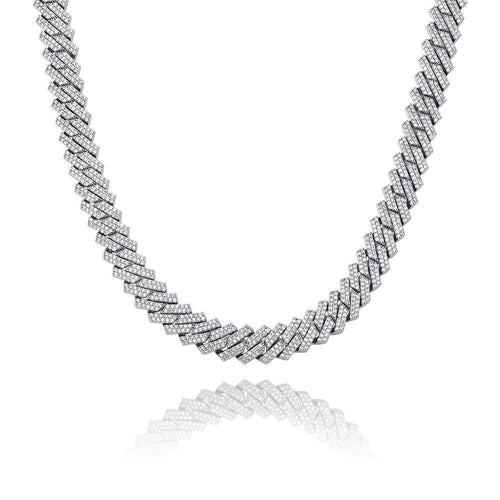14mm Diamond Prong Link Chain 14K - ICECI