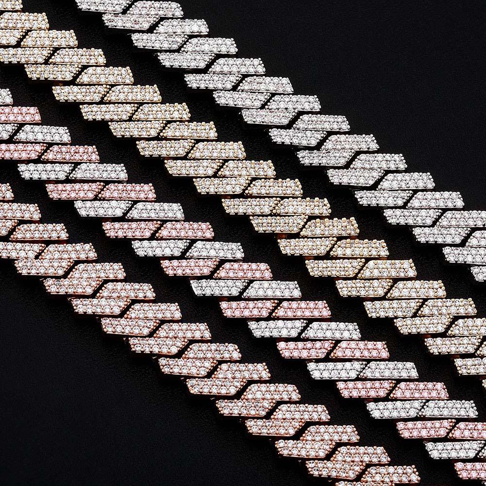 14mm Diamond Prong Link Chain 14K - ICECI