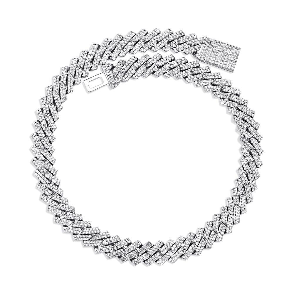 14mm Diamond Prong Link Chain 14K - ICECI