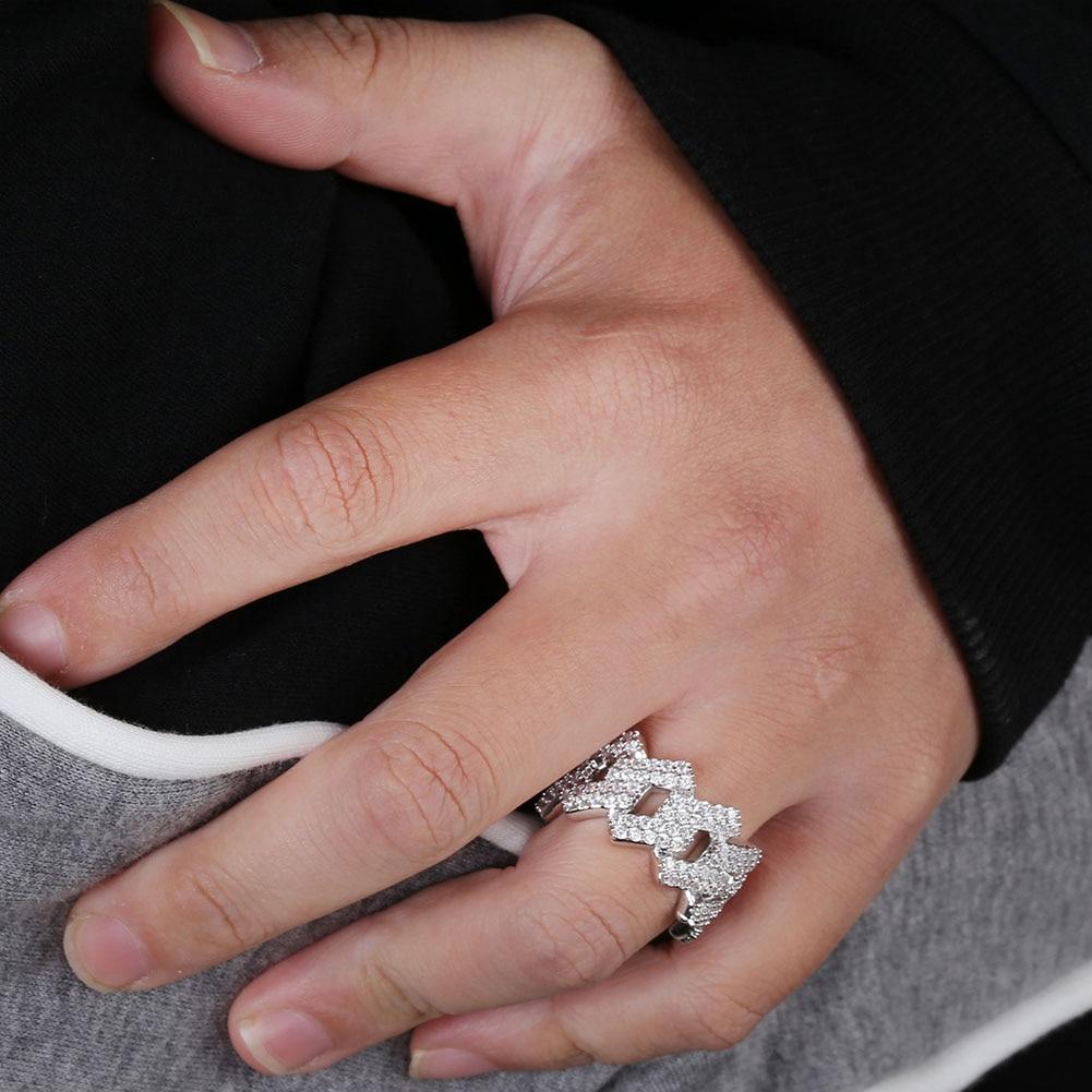 14mm Diamond Prong Link Ring 14K - ICECI