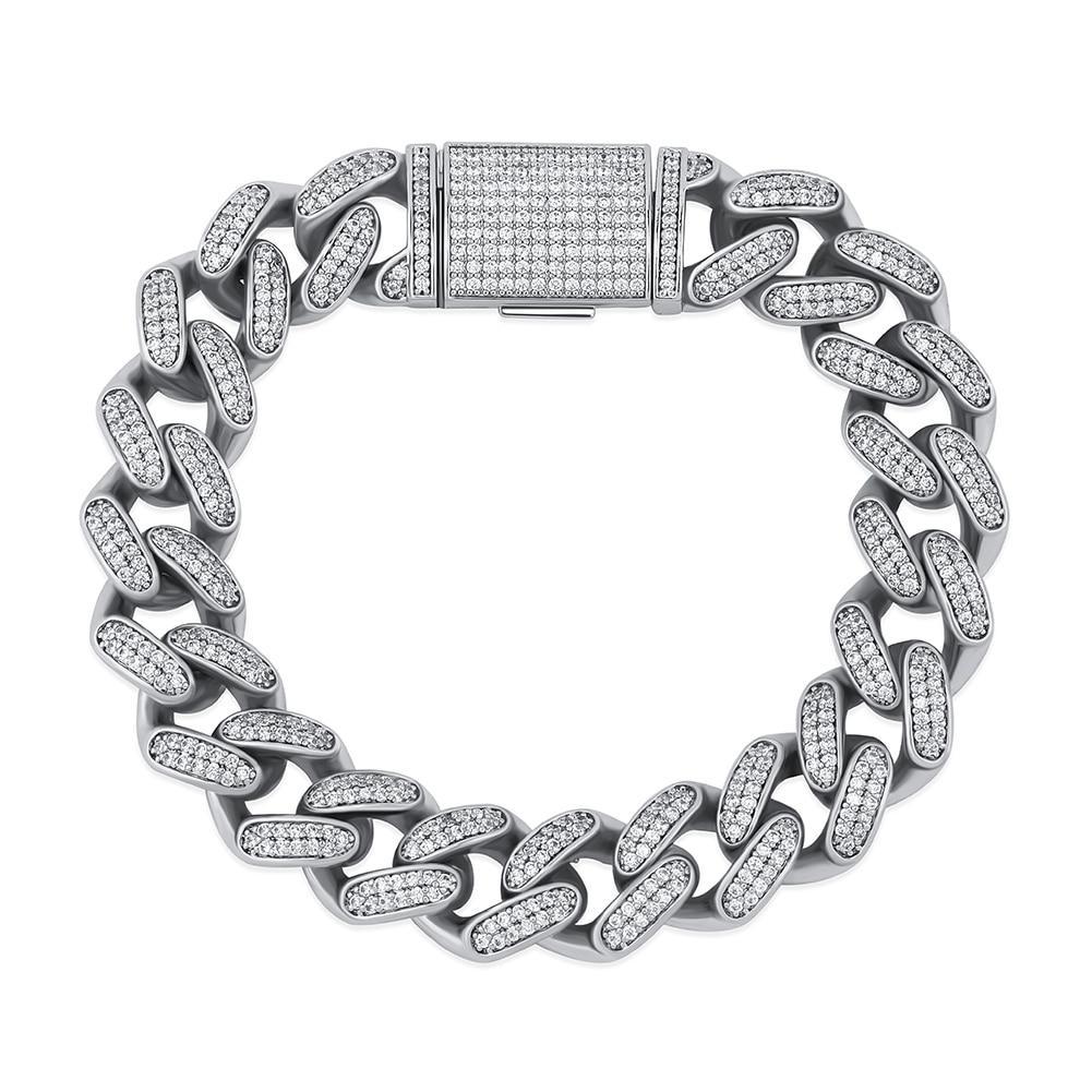 14mm Iced Cuban Link Bracelet 14K - ICECI