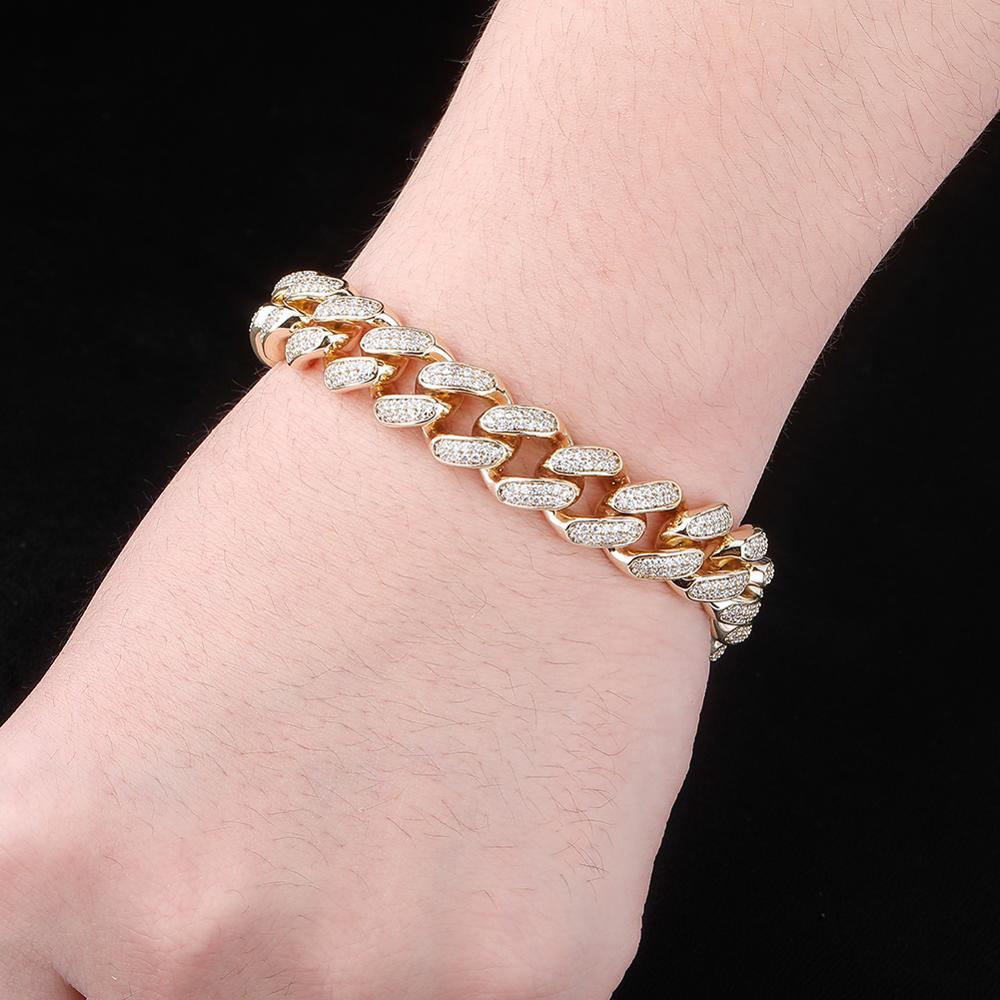 14mm Iced Cuban Link Bracelet 14K - ICECI