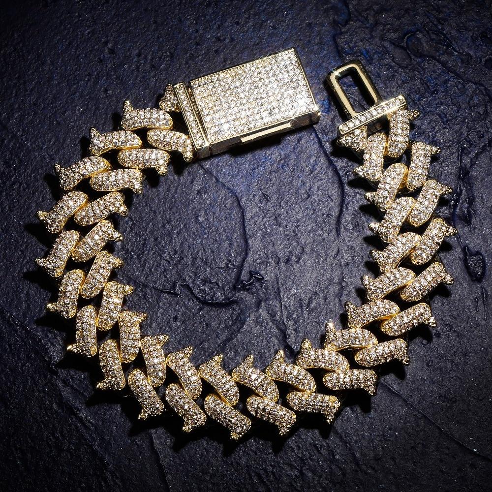 14mm Thorn Cuban Link Bracelet 18K - ICECI