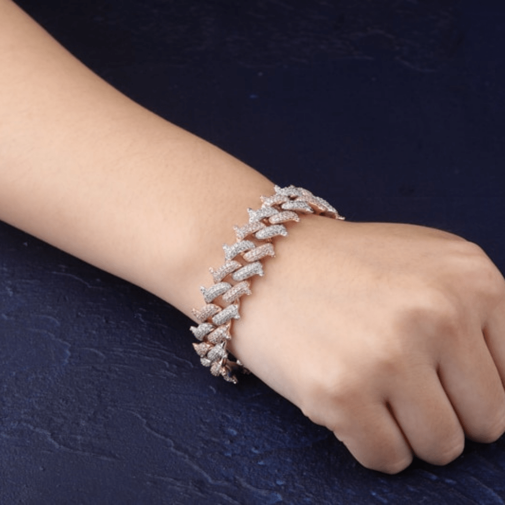 14mm Thorn Cuban Link Bracelet 18K - ICECI