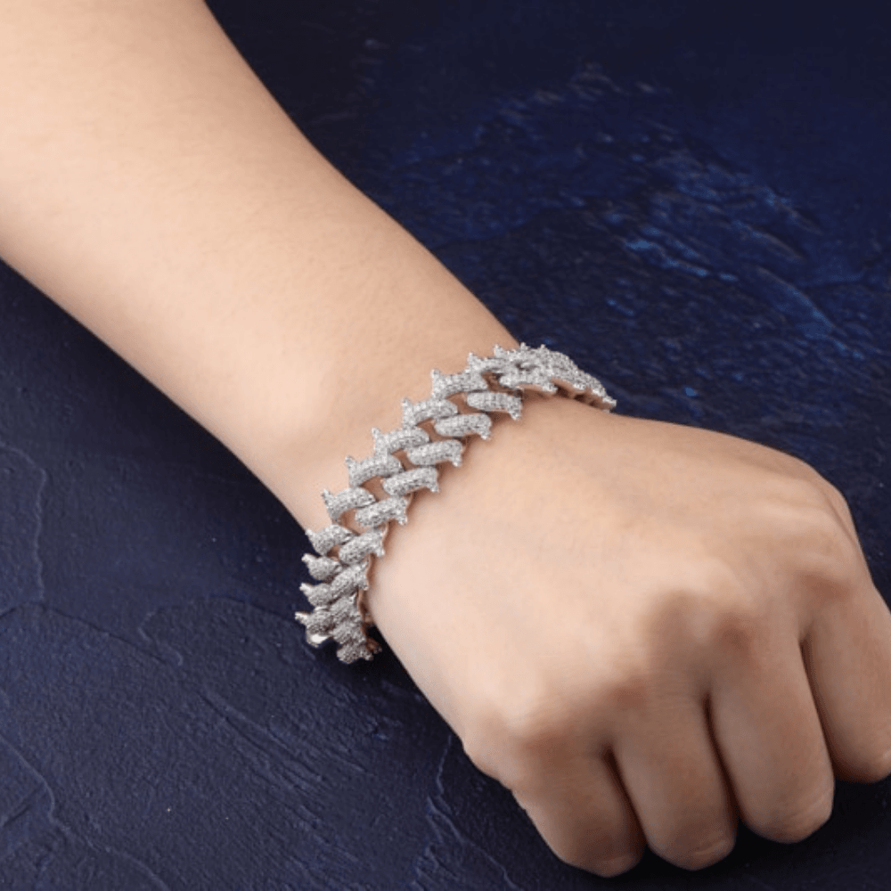 14mm Thorn Cuban Link Bracelet 18K - ICECI