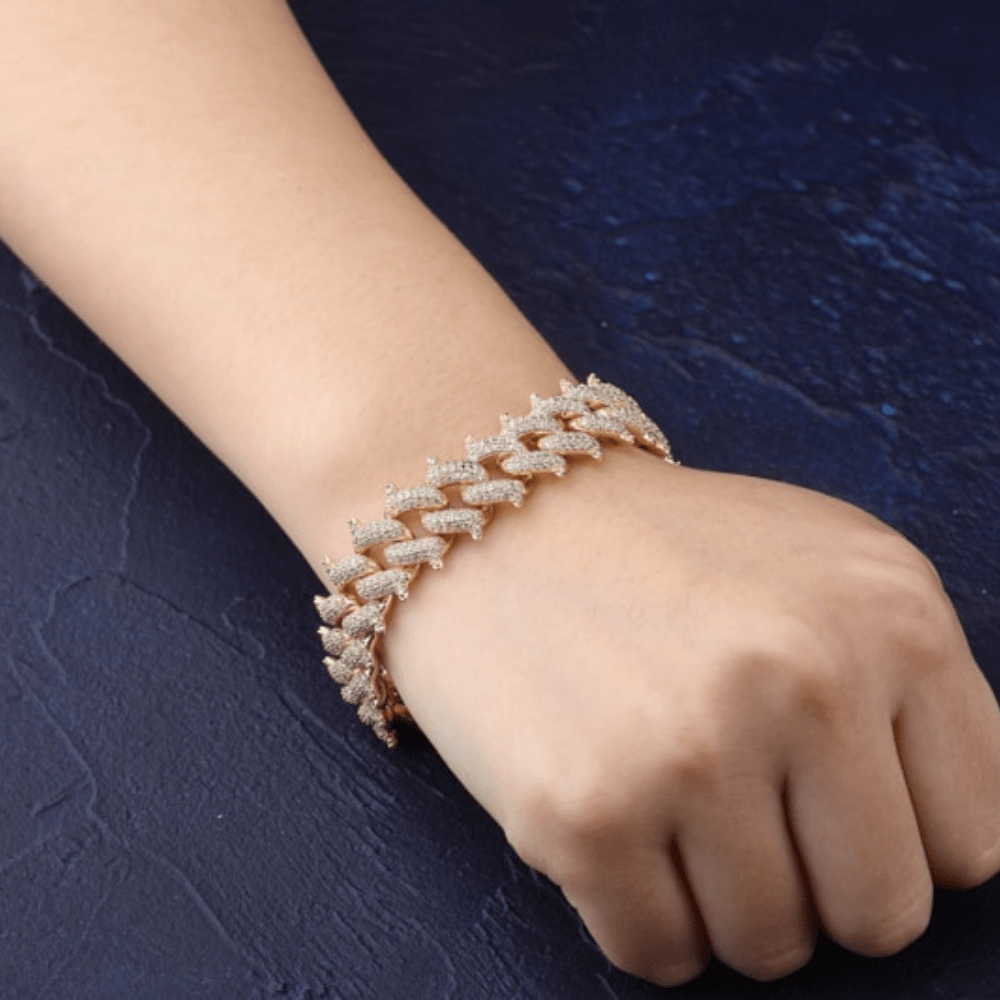 14mm Thorn Cuban Link Bracelet 18K - ICECI