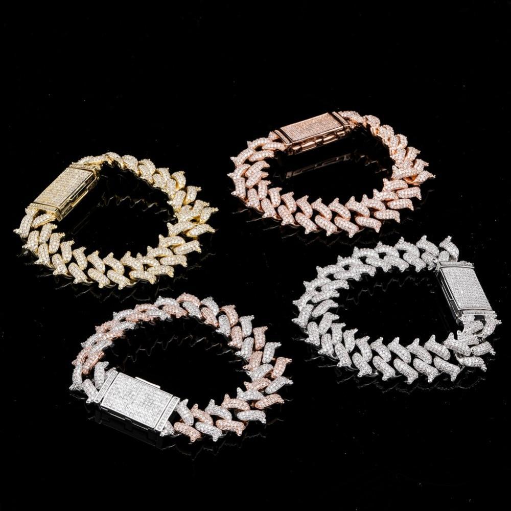 14mm Thorn Cuban Link Bracelet 18K - ICECI