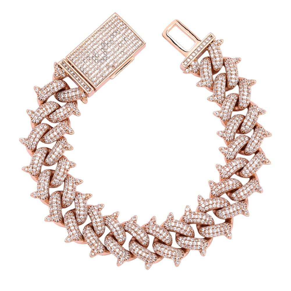 14mm Thorn Cuban Link Bracelet 18K - ICECI