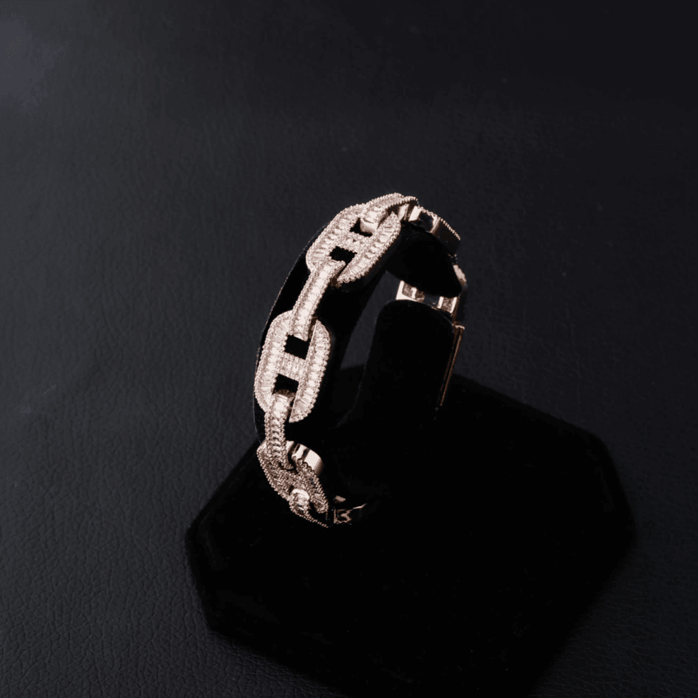 15mm Baguette Mariner Bracelet 14K - ICECI
