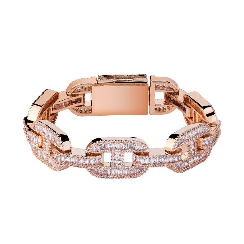 15mm Baguette Mariner Bracelet 14K - ICECI