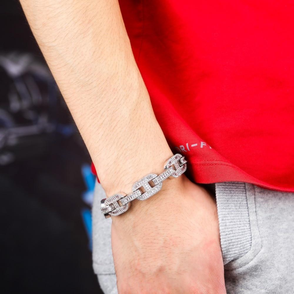15mm Baguette Mariner Bracelet 14K - ICECI