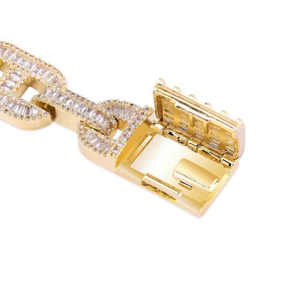 15mm Baguette Mariner Bracelet 14K - ICECI