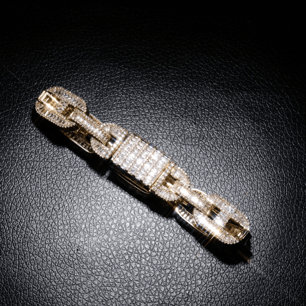15mm Baguette Mariner Bracelet 14K - ICECI