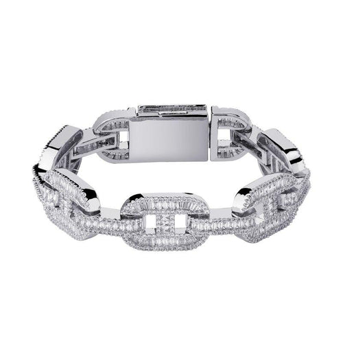 15mm Baguette Mariner Bracelet 14K - ICECI