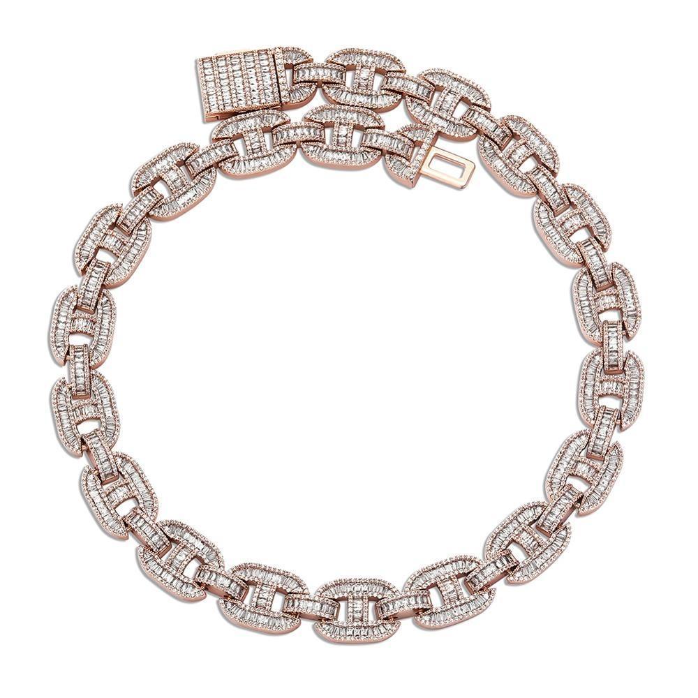 15mm Baguette Mariner Chain 14K - ICECI