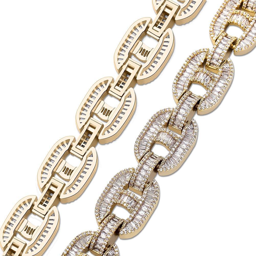 15mm Baguette Mariner Chain 14K - ICECI