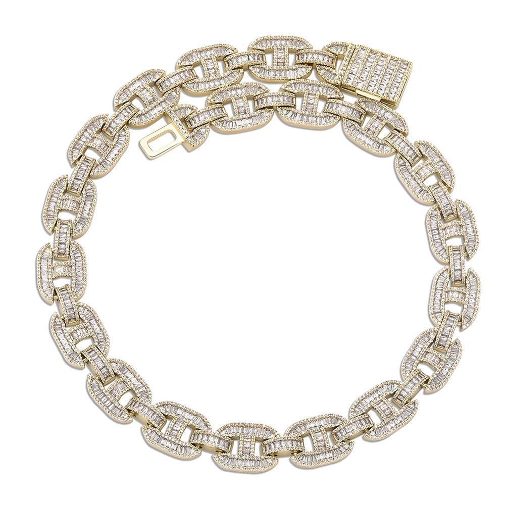 15mm Baguette Mariner Chain 14K - ICECI