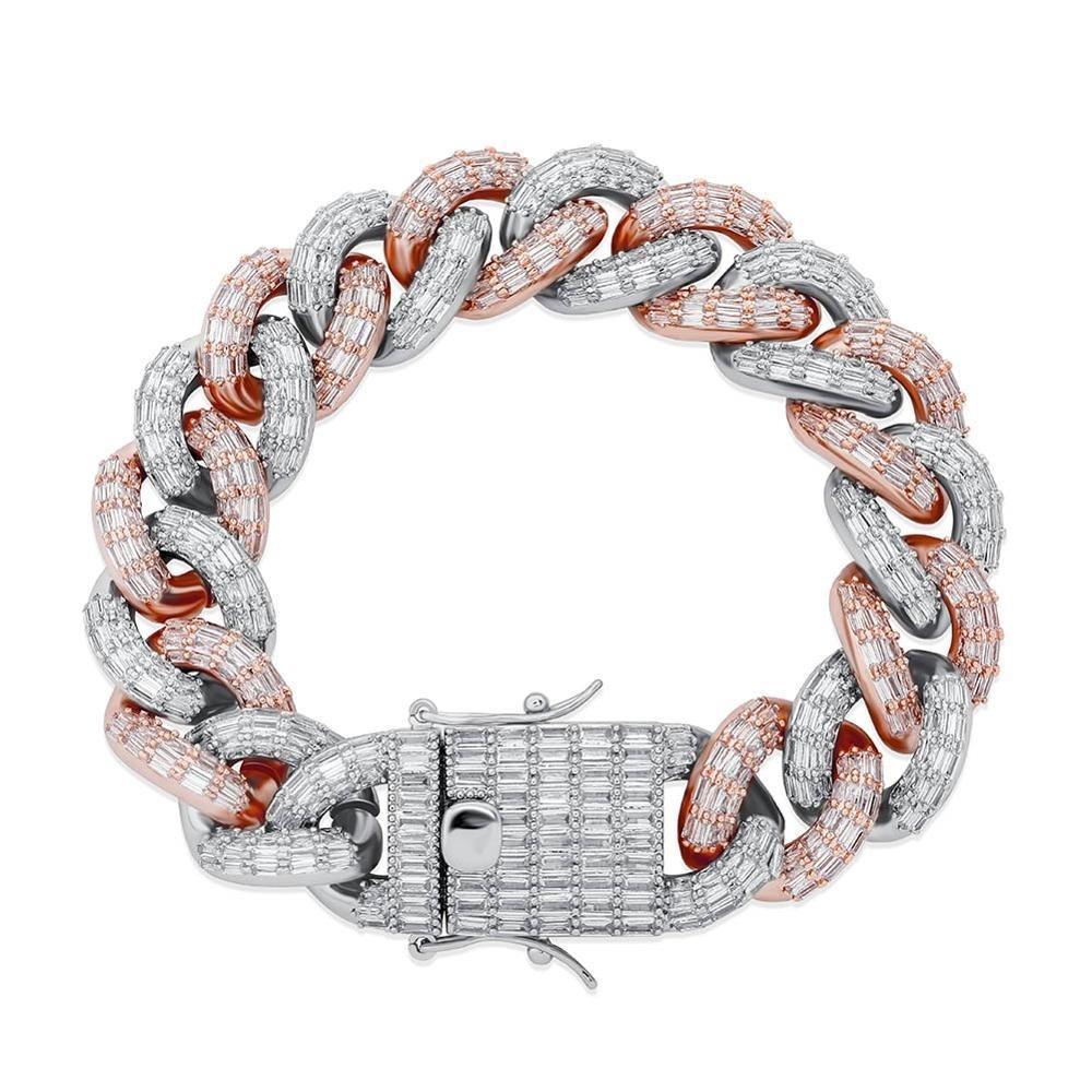 16mm Baguette Cuban Link Bracelet 14K - ICECI