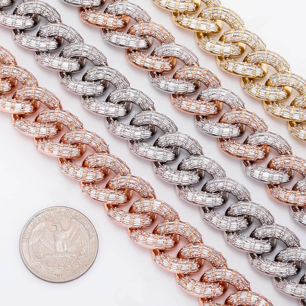 16mm Baguette Cuban Link Bracelet 14K - ICECI