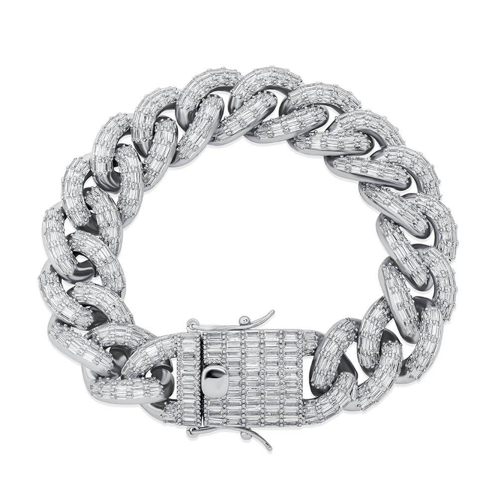 16mm Baguette Cuban Link Bracelet 14K - ICECI