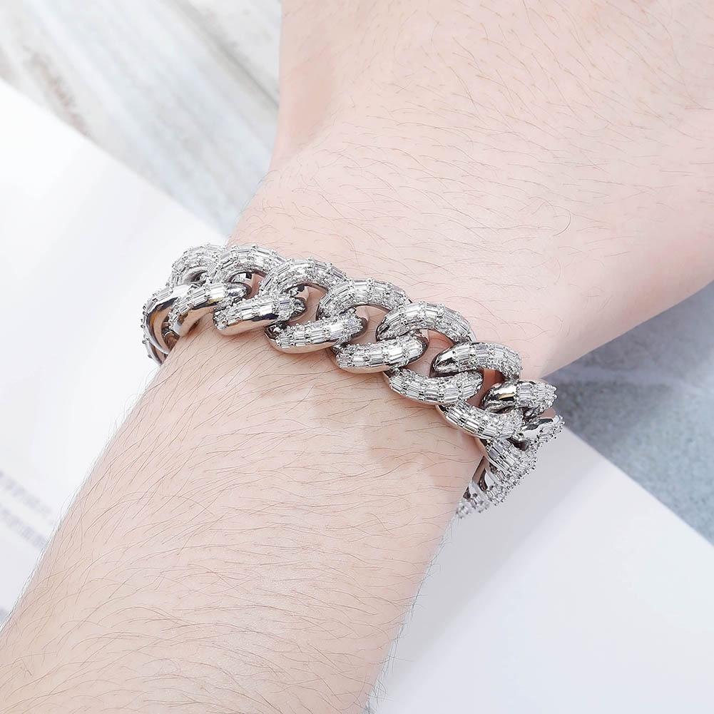 16mm Baguette Cuban Link Bracelet 14K - ICECI