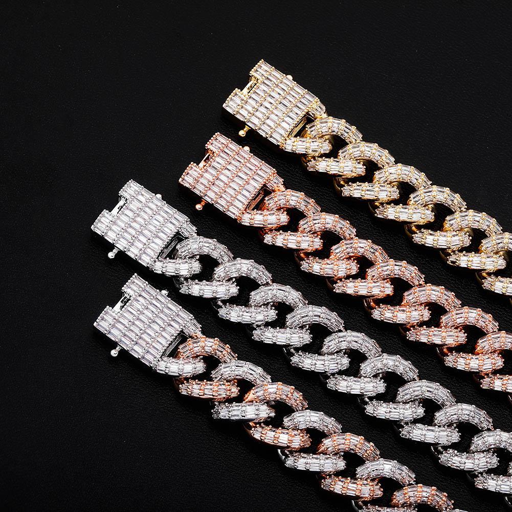 16mm Baguette Cuban Link Bracelet 14K - ICECI