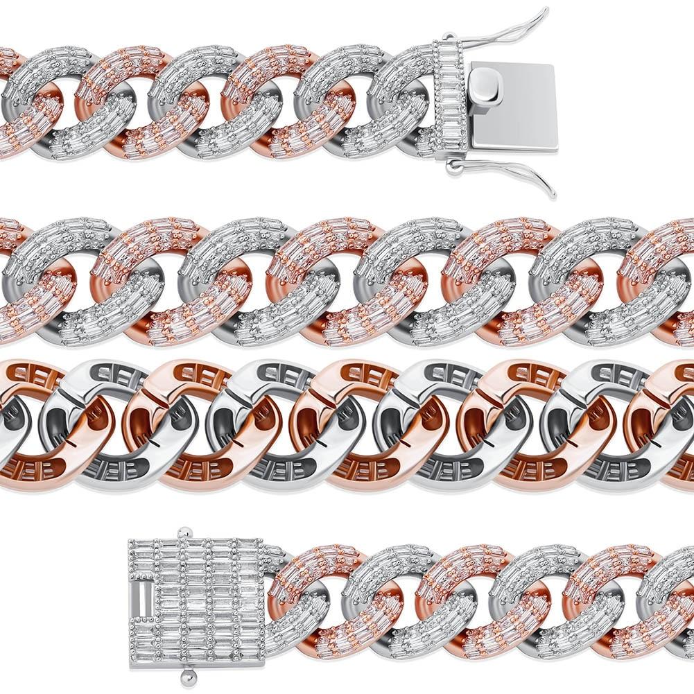 16mm Baguette Cuban Link Bracelet 14K - ICECI