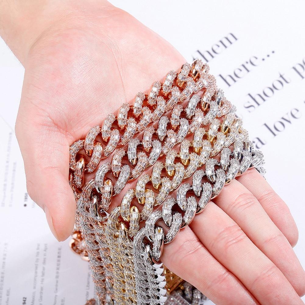 16mm Baguette Cuban Link Chain 14K - ICECI