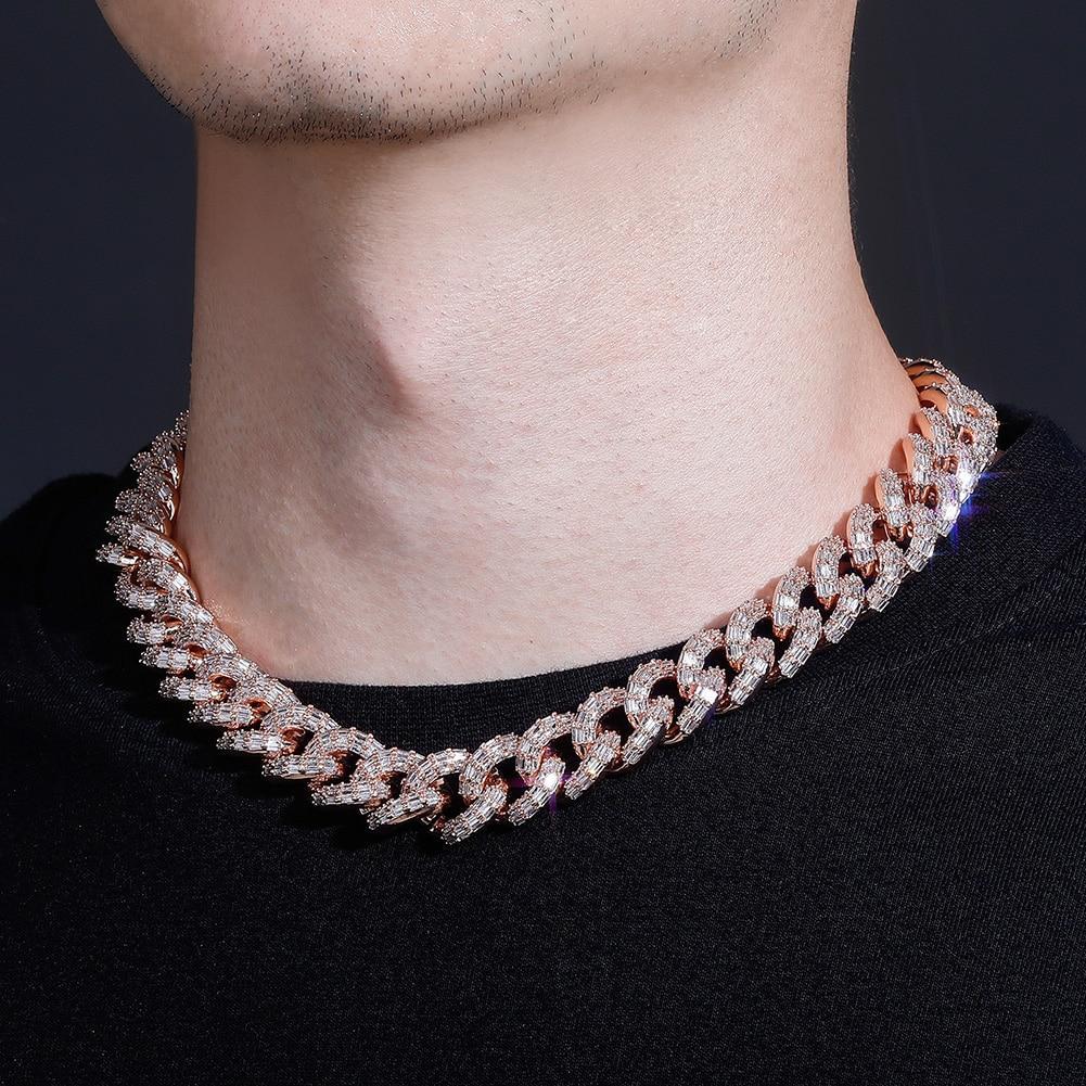16mm Baguette Cuban Link Chain 14K - ICECI