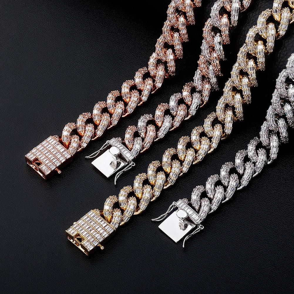16mm Baguette Cuban Link Chain 14K - ICECI
