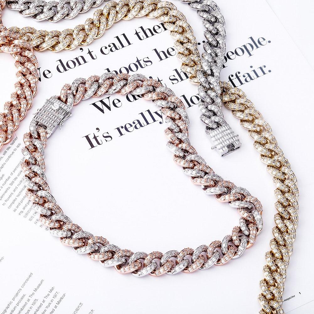 16mm Baguette Cuban Link Chain 14K - ICECI