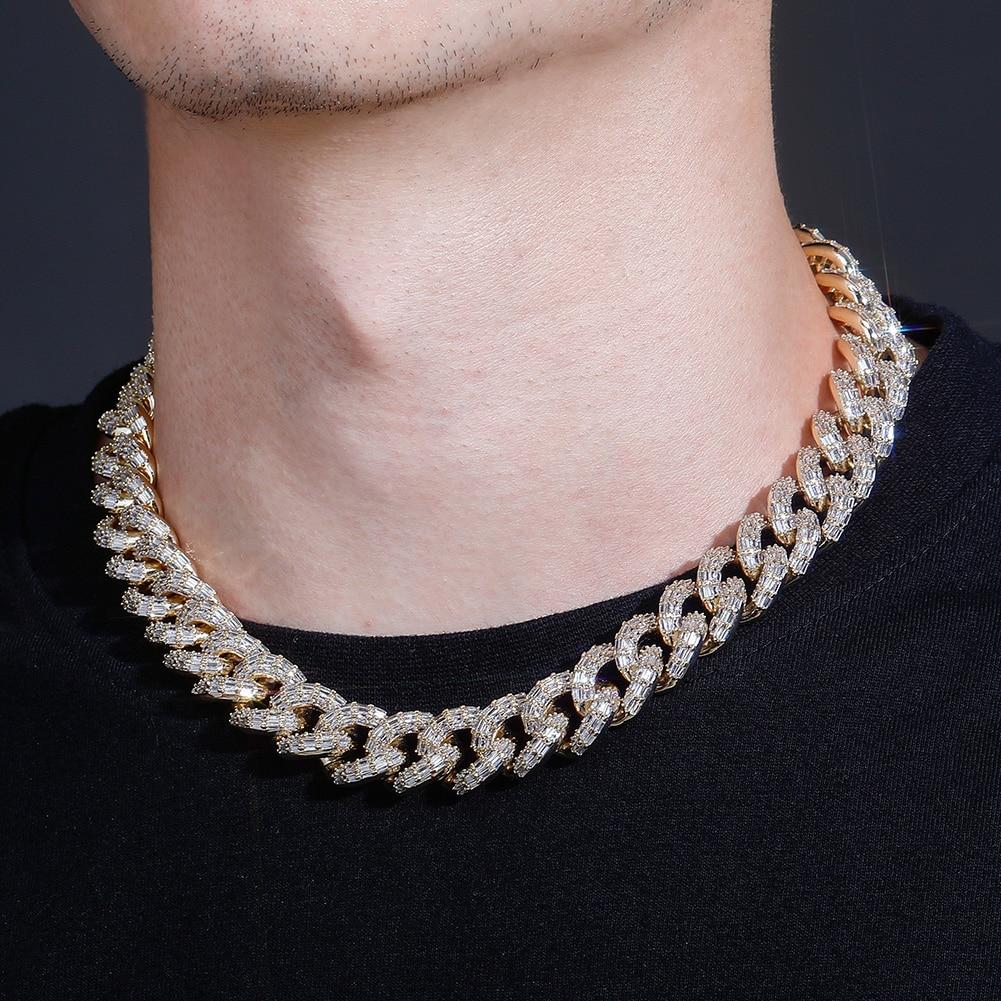 16mm Baguette Cuban Link Chain 14K - ICECI