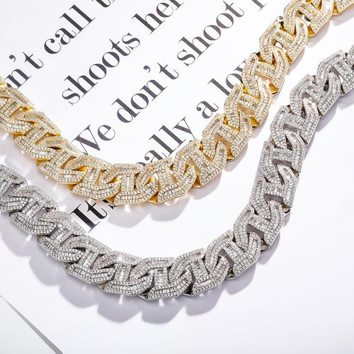 16mm Baguette Link Chain 14K - ICECI