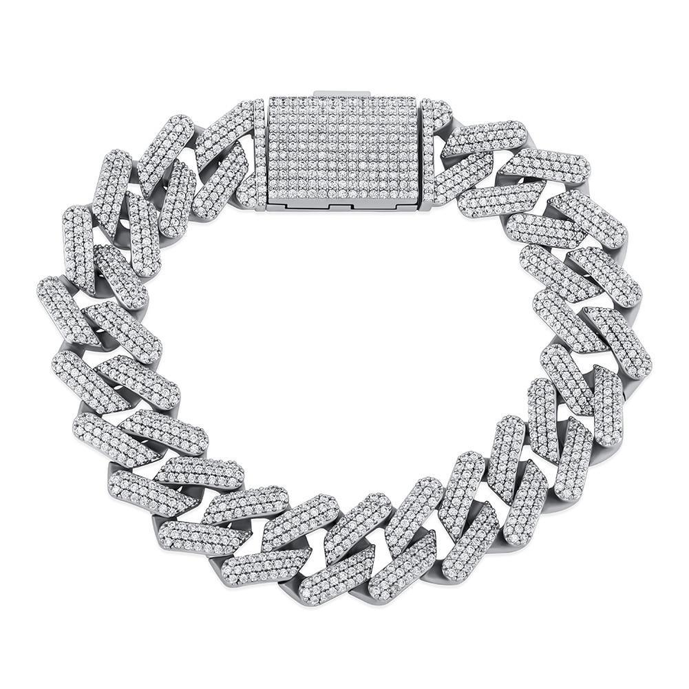 16mm Diamond Prong Link Bracelet 14K - ICECI