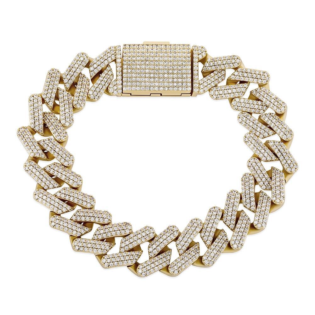16mm Diamond Prong Link Bracelet 14K - ICECI